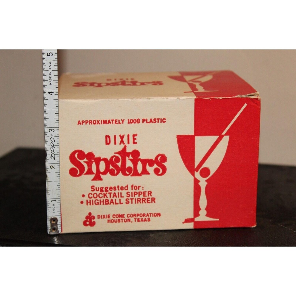 Vintage Dixie Sipsters Straws for Cocktails, Highball Glasses, Barware, 1000 ct